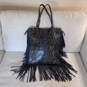 Via Republica Genuine Leather
Women's Tote Bag Embossed Snakeskin
Fringe Boho